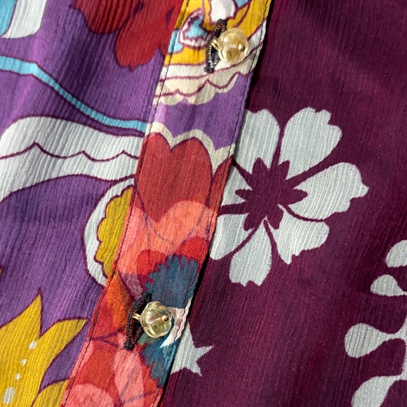 Johnny Was Jade Katerina Braided  Multicolor Floral Blouse - Picture 13 of 15